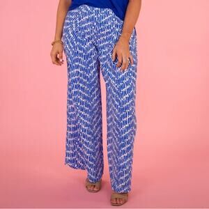 NWT SKIES ARE BLUE CURVY Women Size 1X Ultra Wide Leg Rayon Pants Pull On Preppy